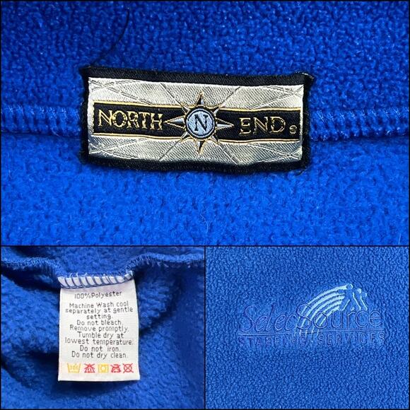 North End Long Sleeve Quarter Zip Pullover Bunny Hug Sweatshirt Pockets Blue - Picture 8 of 13